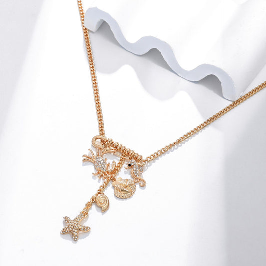 Safety Pin Charm Necklace