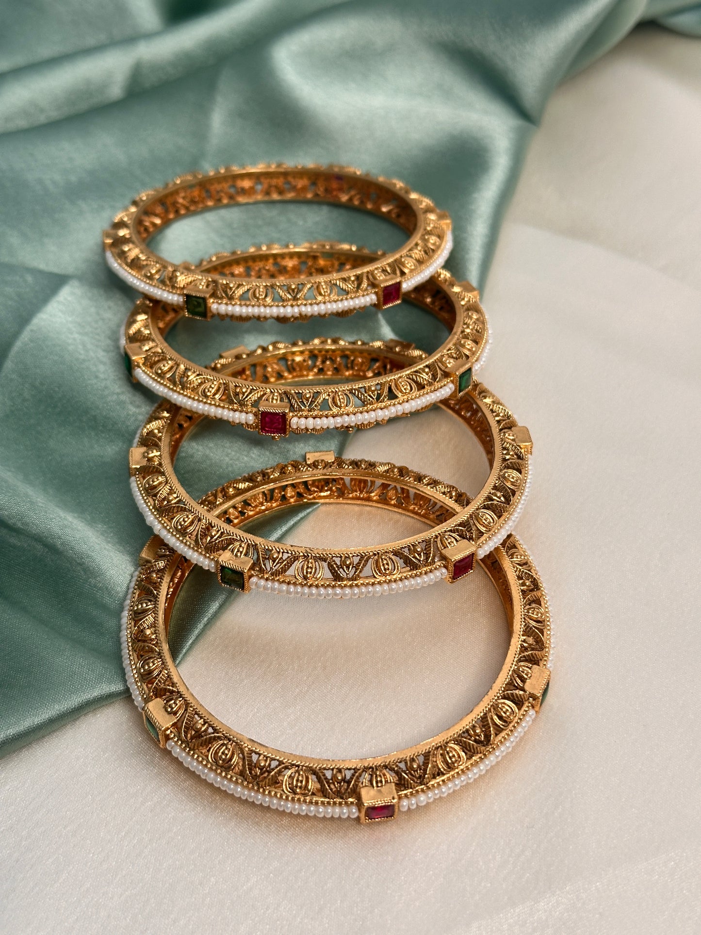 Antique Regal Pearl Bangles - a set of 4