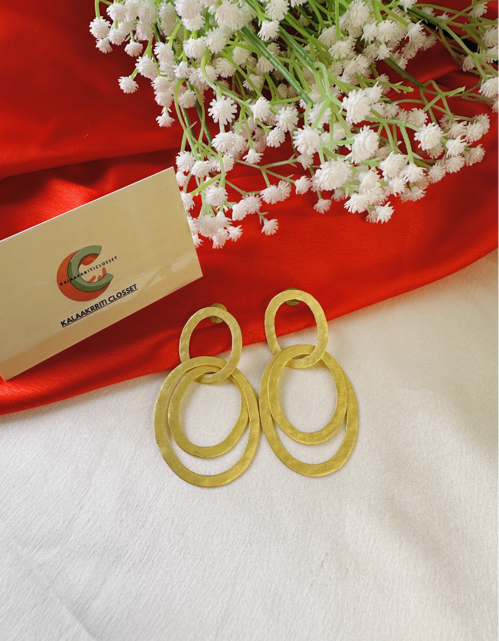 Triple Hoop Gold Earrings