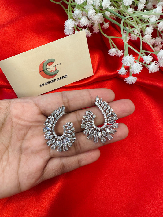 Crystal Curl Glam Earrings