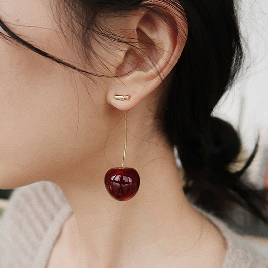 Cherry Drop Statement Earring