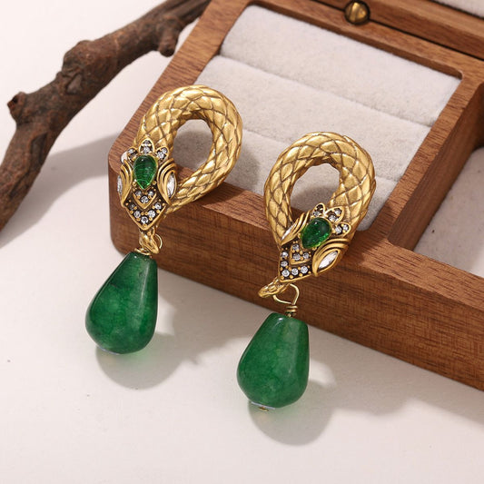 Serpentine 18K Gold Plated Earrings