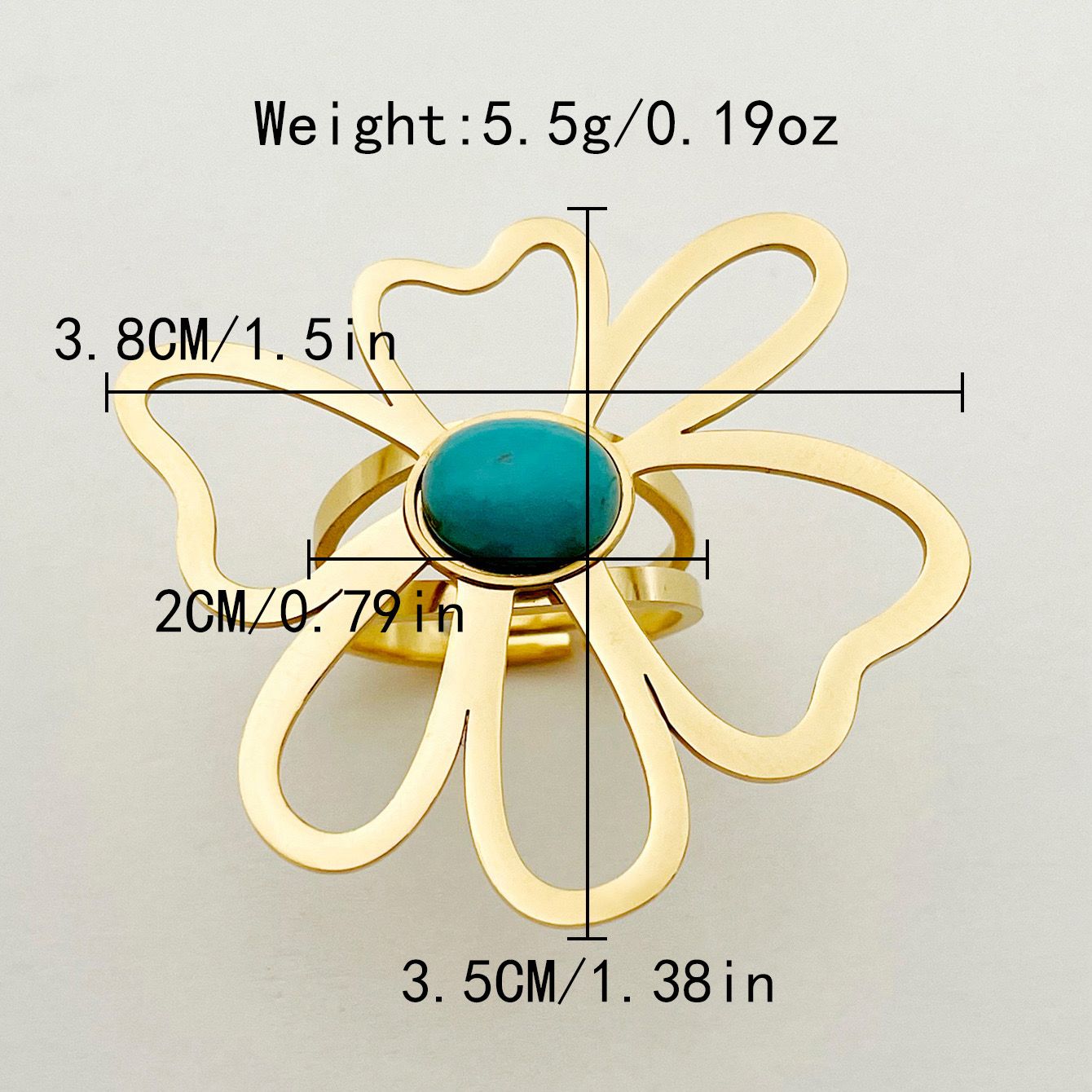 Turquoise Bloom Flower Ring