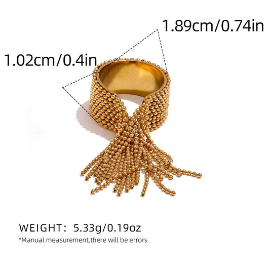 Tassel Statement Ring (Adjustable Open Design)