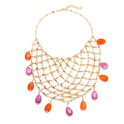 Golden Mesh Bead Necklace