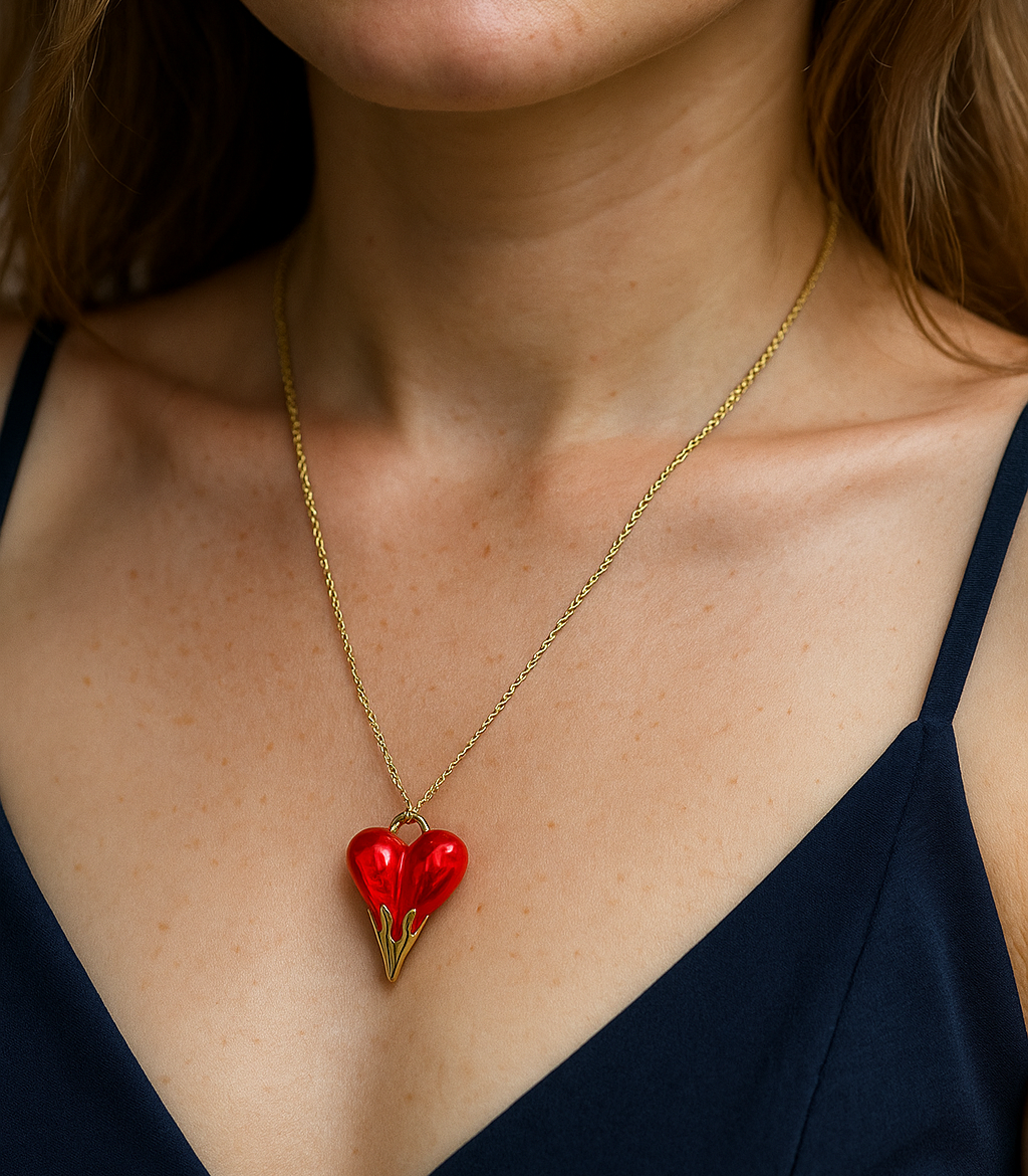 Enamel Heart Pendant