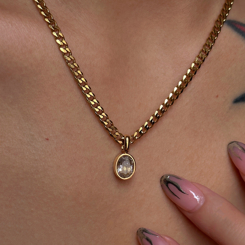 Oval Curb chain Necklace