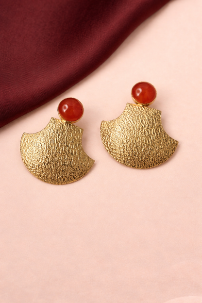 Textured Crescent Dome Earrings
