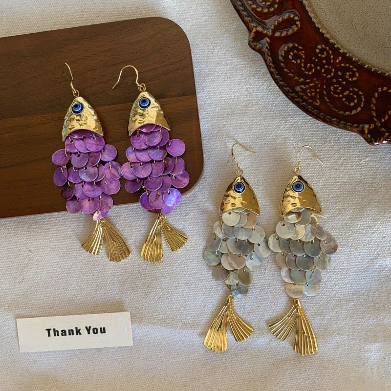 Fish Tassel Earrings