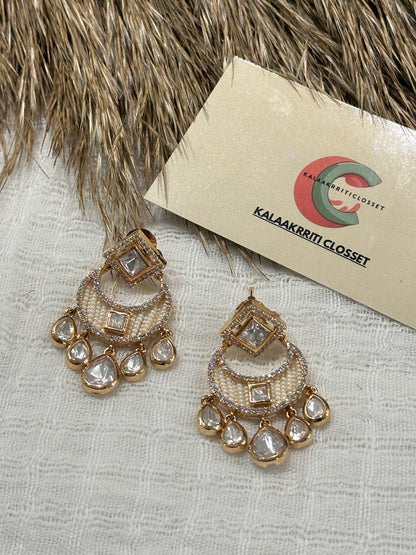 Chandrika Polki Pearl Earrings