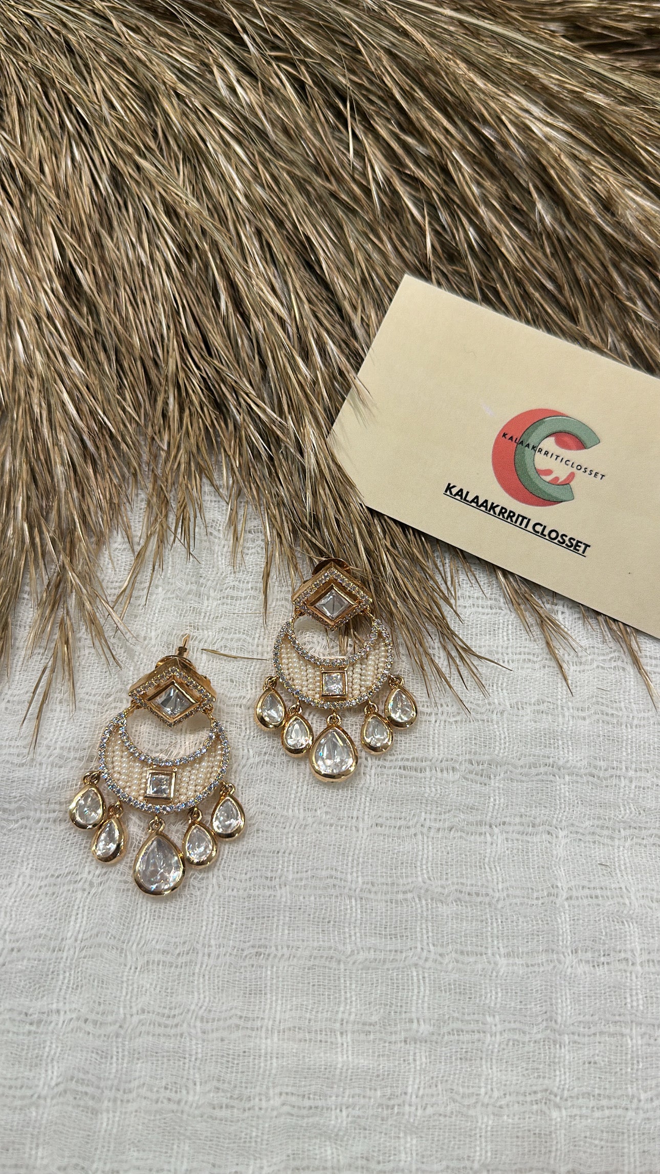Chandrika Polki Pearl Earrings