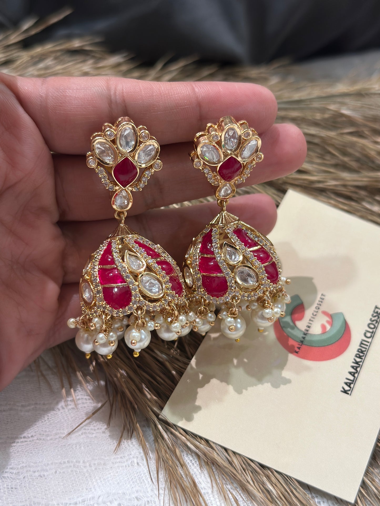 POLKI MEENAKARI ROYALE JHUMKA