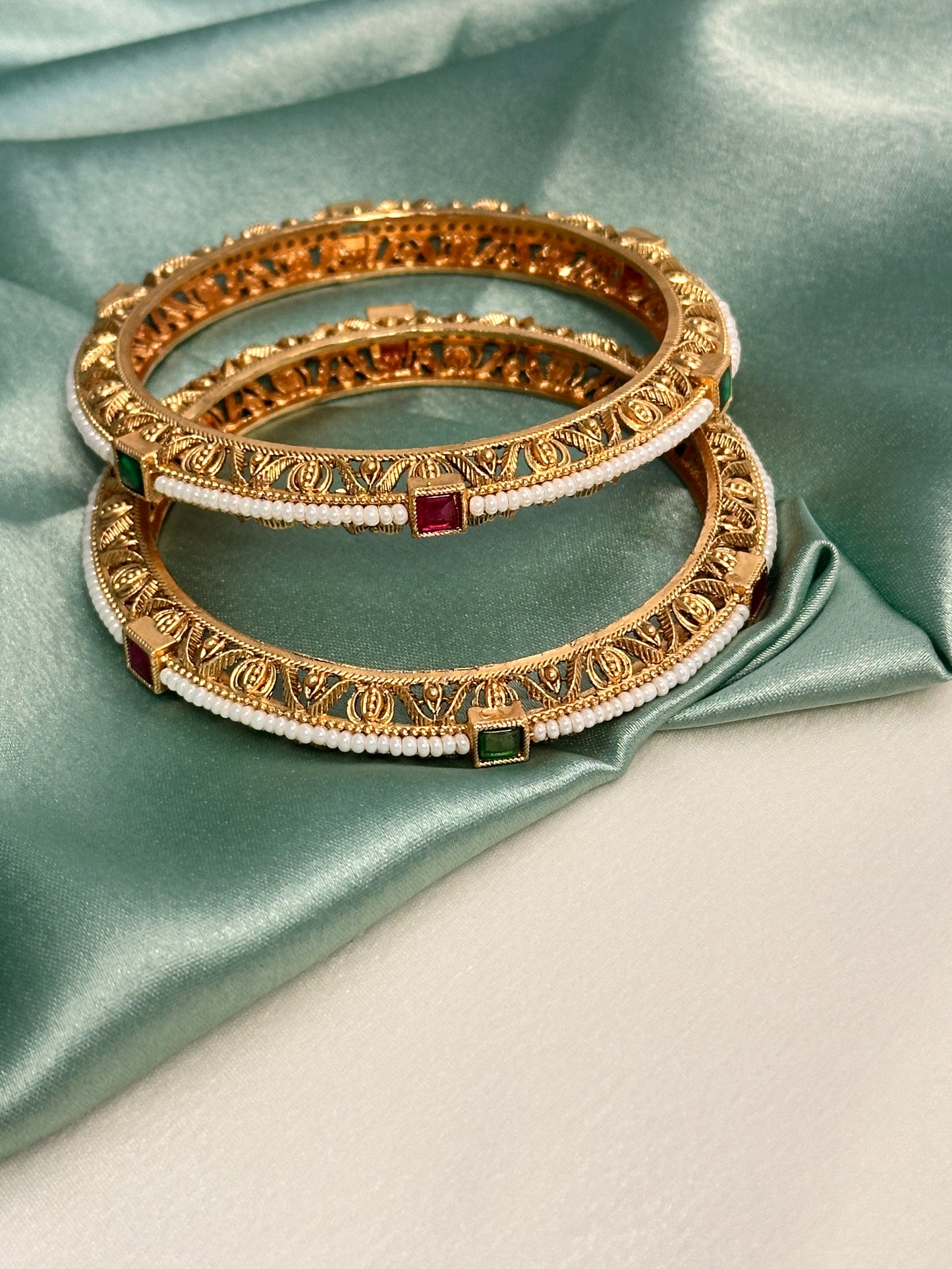Antique Regal Pearl Bangles - a set of 4