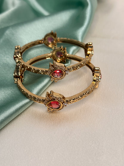 Emerald Flame Bangles – Set of 2