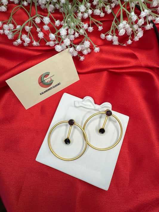 Dual-Stone Hoop Earrings