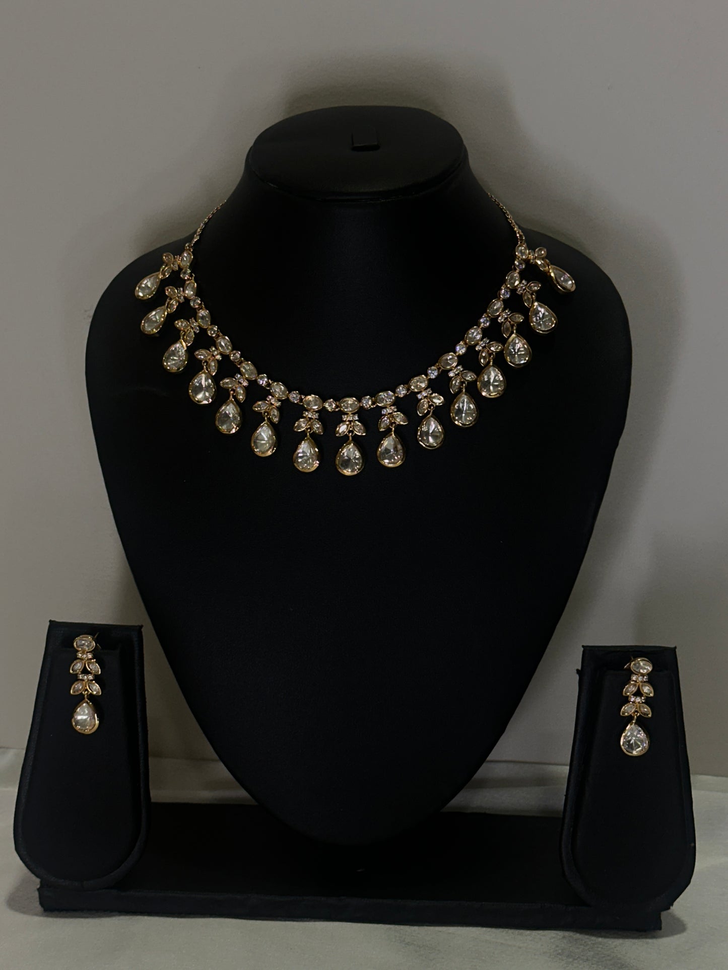 Crystal Moissanite Dewdrops Necklace Set
