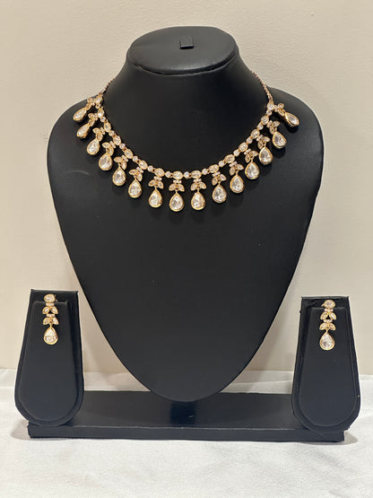 Crystal Moissanite Dewdrops Necklace Set