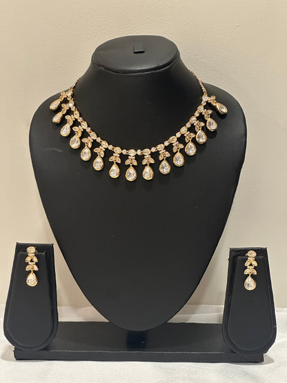 Crystal Moissanite Dewdrops Necklace Set