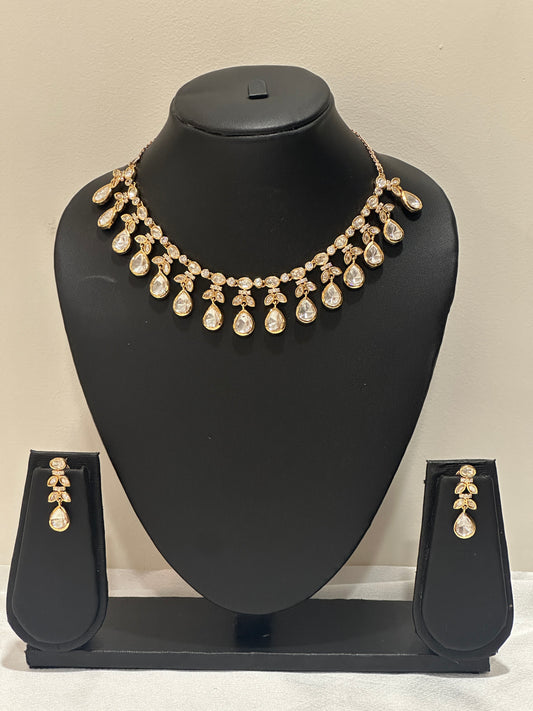 Crystal Moissanite Dewdrops Necklace Set