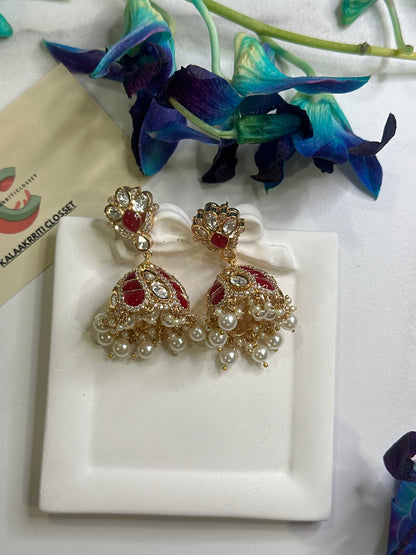 POLKI MEENAKARI ROYALE JHUMKA