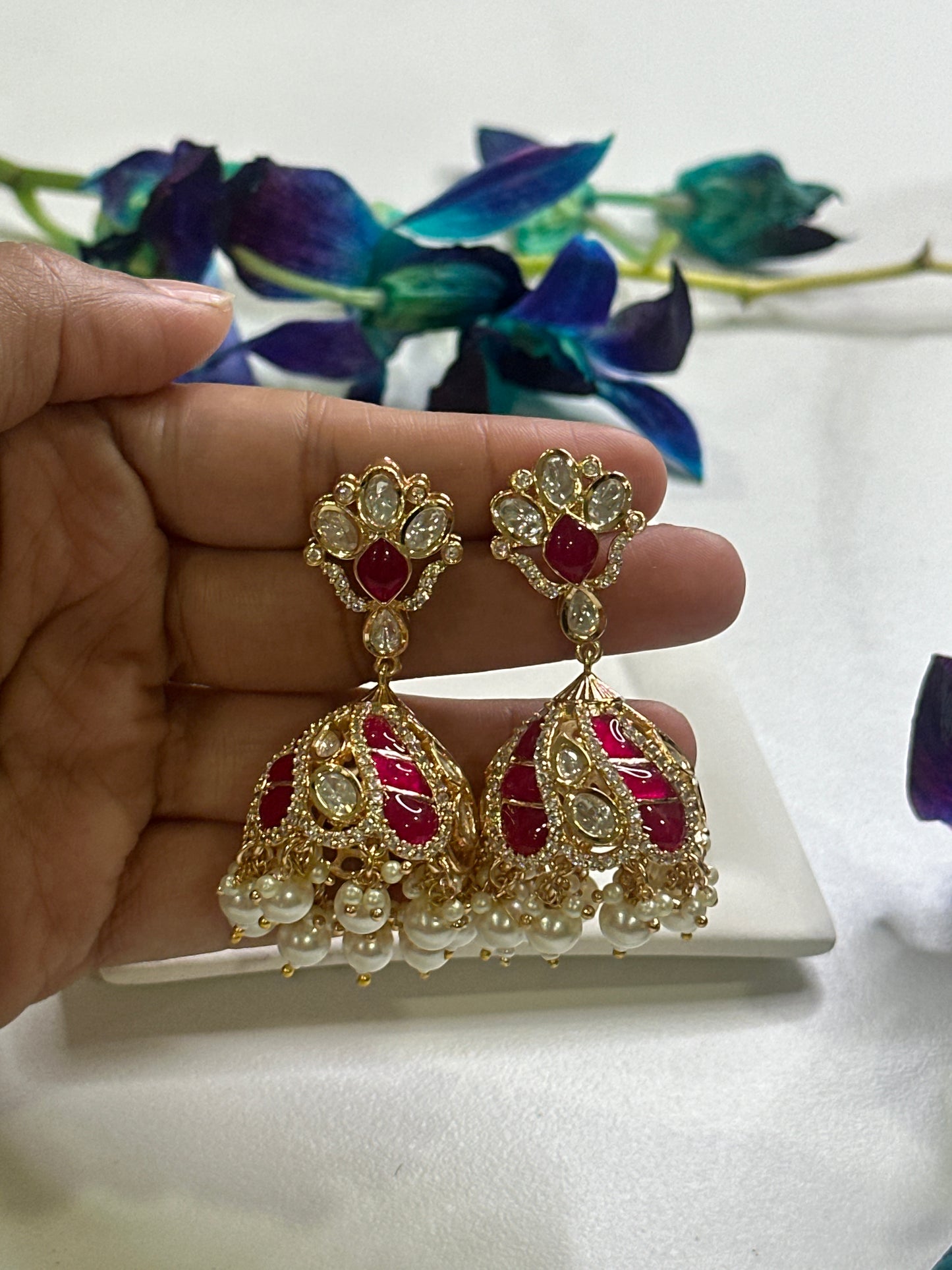 POLKI MEENAKARI ROYALE JHUMKA