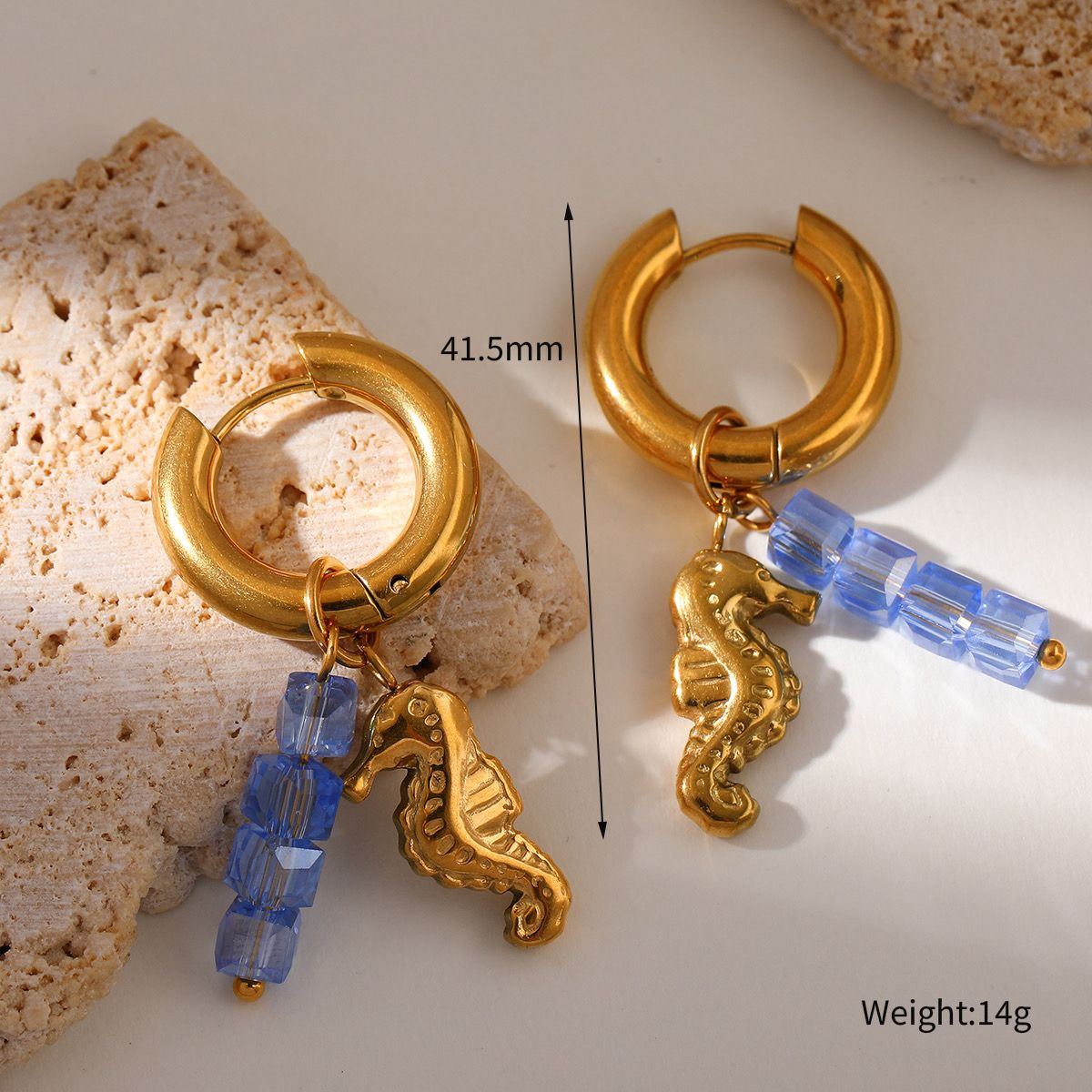 Sea Horse Hoop Earrings