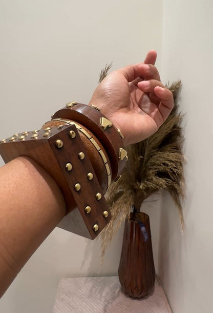 Boho Luxe Wooden Bangle Stack (Set of 3)
