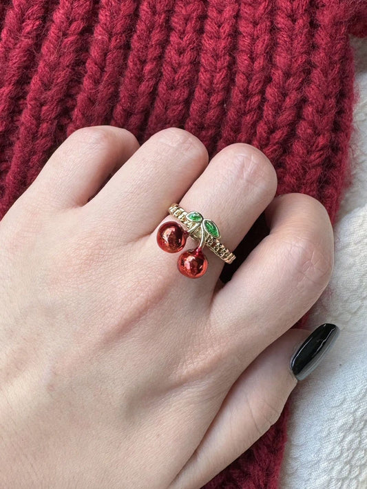 Twin Cherry Delight Open Ring