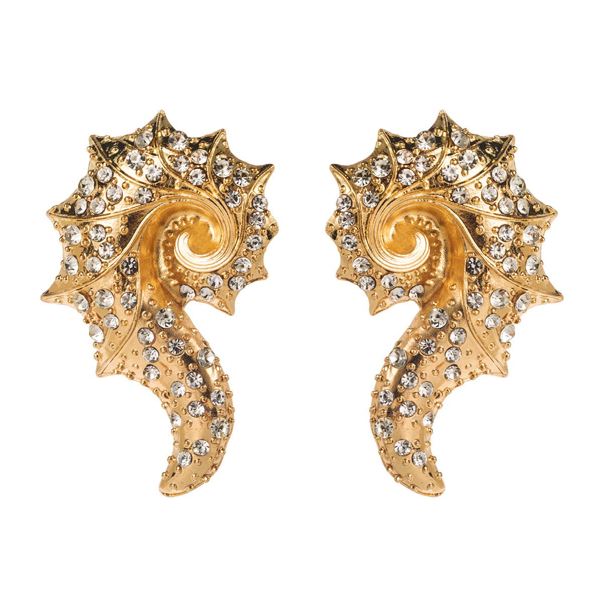 Seahorse Rhinestone Stud Earrings