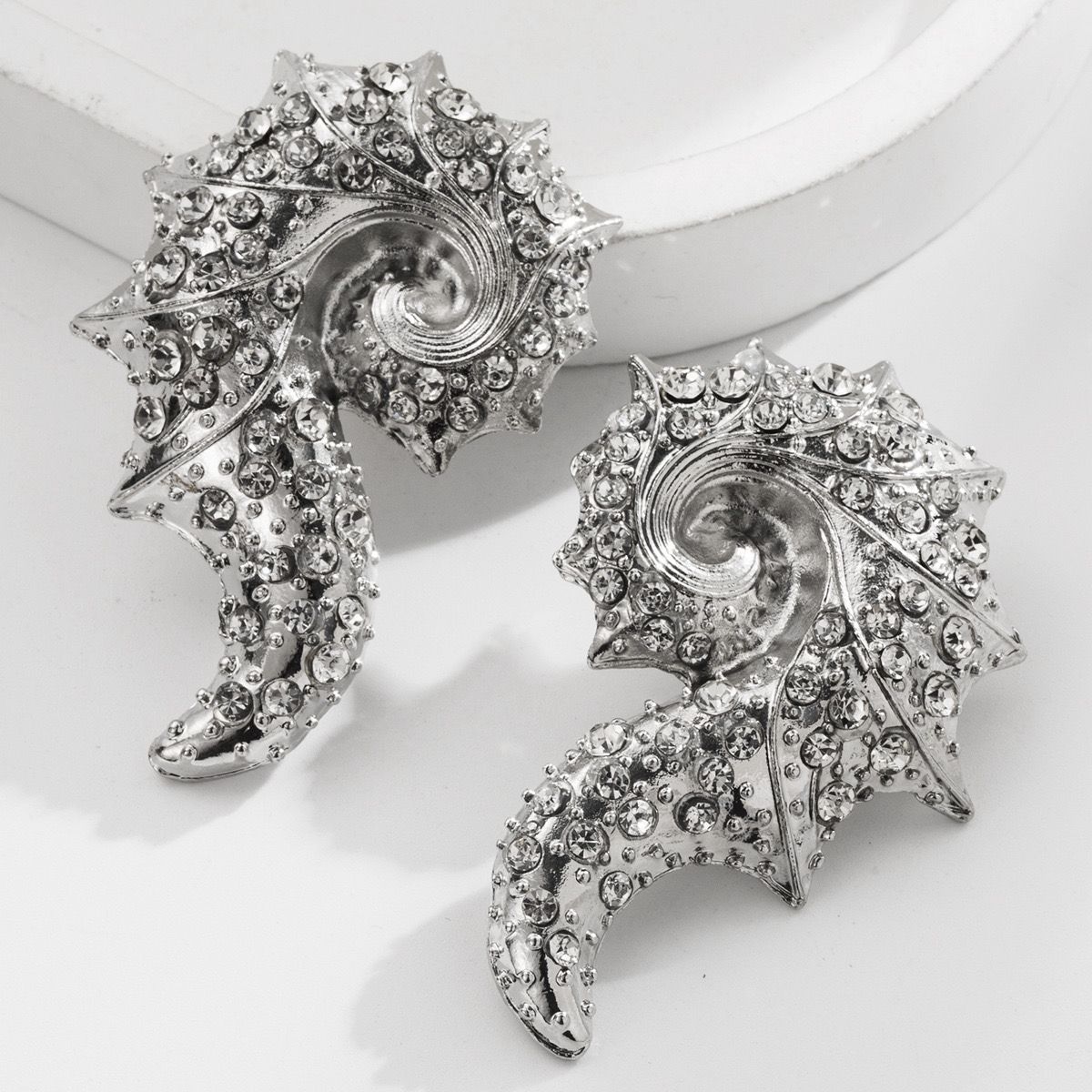 Seahorse Rhinestone Stud Earrings