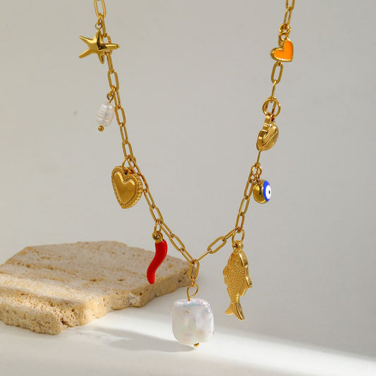 Lucky Charm 18K Gold Plated Necklace