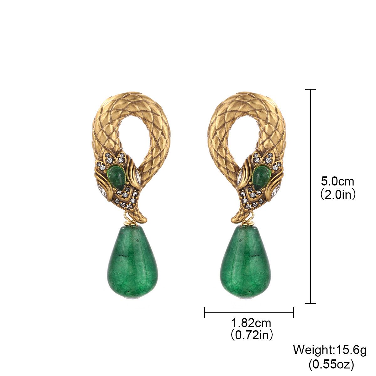 Serpentine 18K Gold Plated Earrings