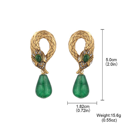 Serpentine 18K Gold Plated Earrings