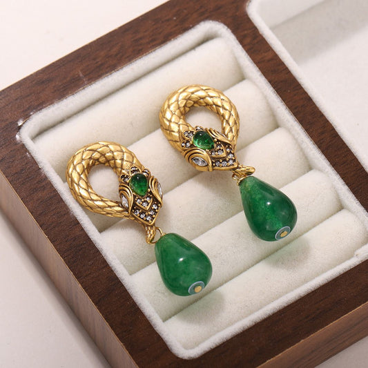 Serpentine 18K Gold Plated Earrings