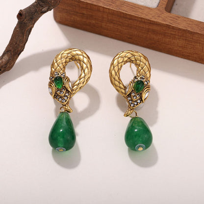 Serpentine 18K Gold Plated Earrings