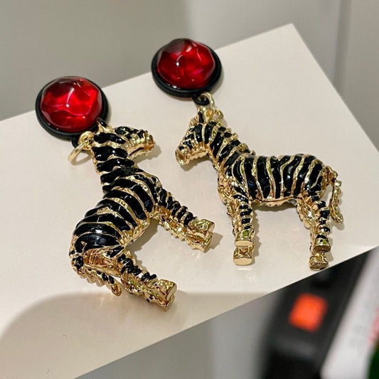 Zebra Charm Earrings
