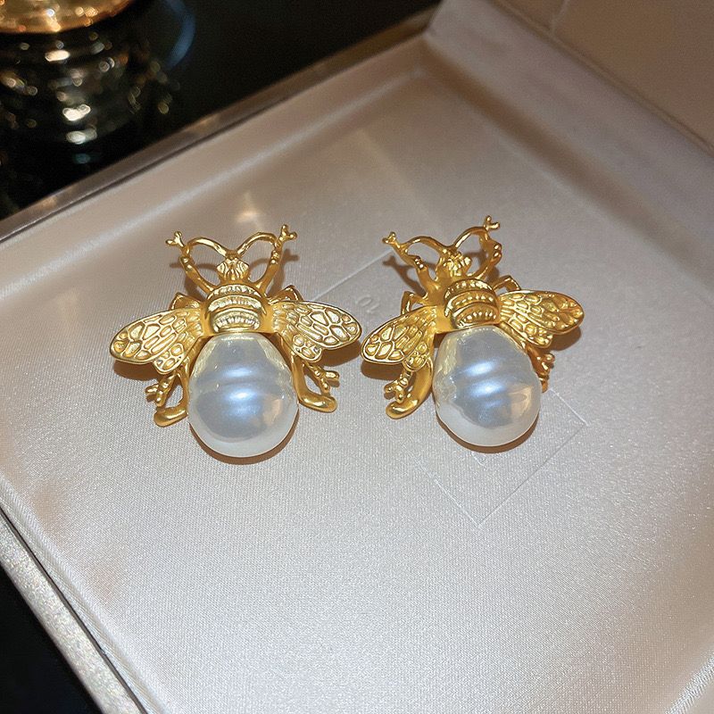 Golden Honey Pearl Studs