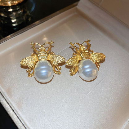 Golden Honey Pearl Studs