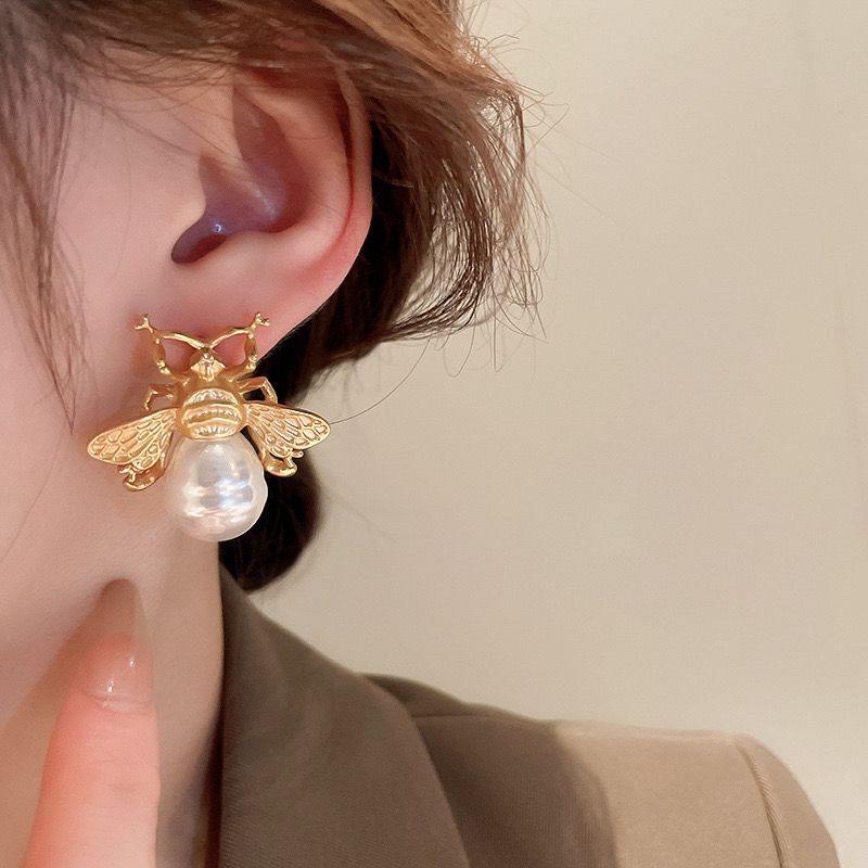 Golden Honey Pearl Studs