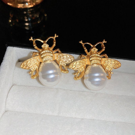 Golden Honey Pearl Studs