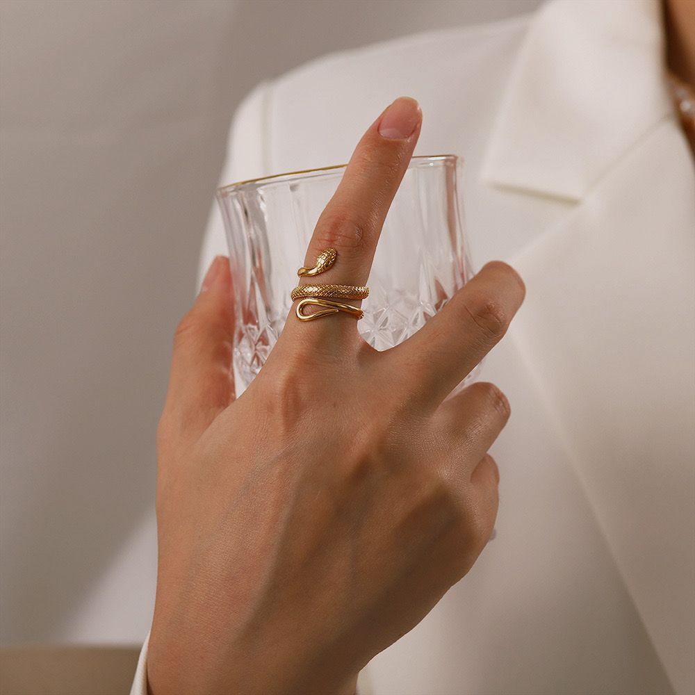 Serpent Wrap Ring - 18K real gold plating