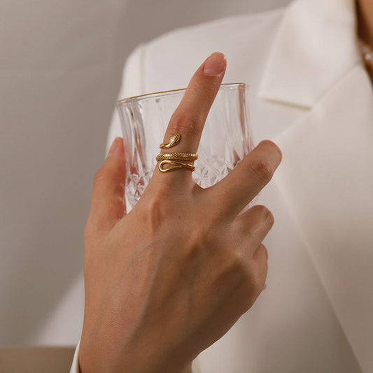 Serpent Wrap Ring - 18K real gold plating
