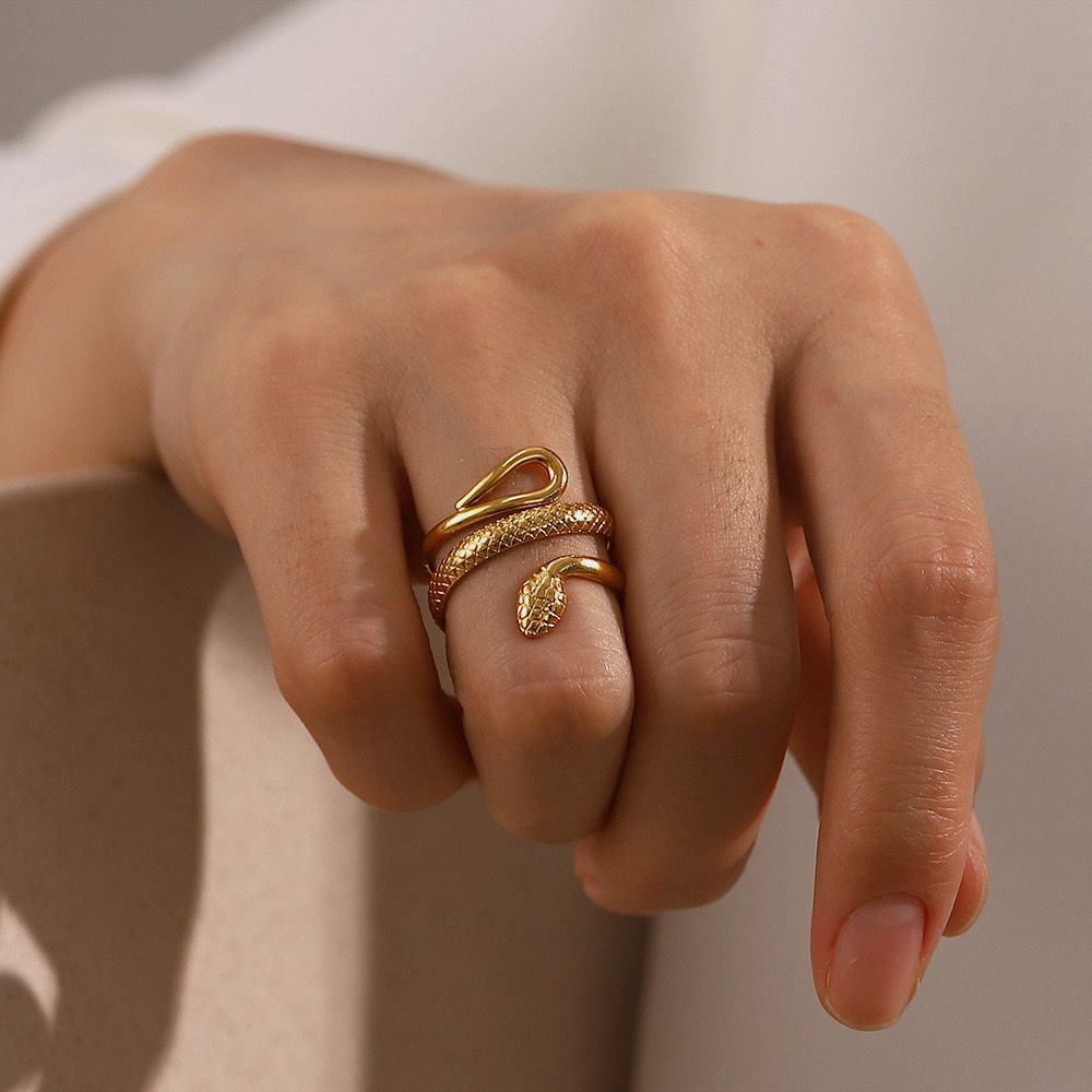 Serpent Wrap Ring - 18K real gold plating