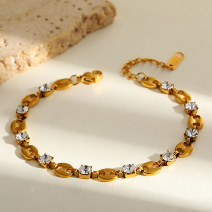 Vintage Aura Zirconia Bracelet (18K Gold Plated)