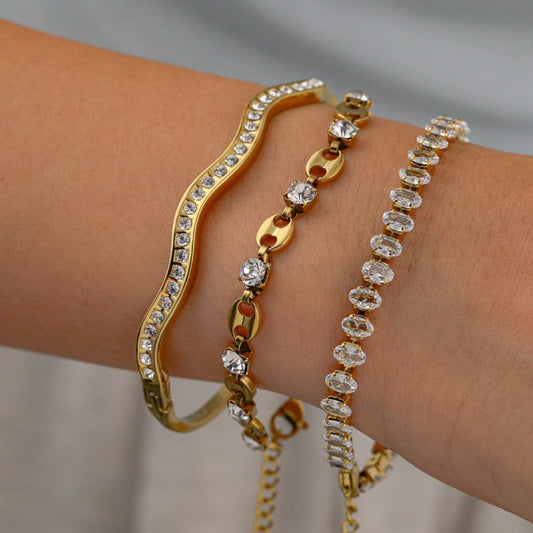 Vintage Aura Zirconia Bracelet (18K Gold Plated)
