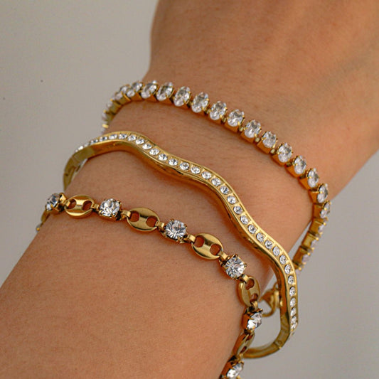 Vintage Aura Zirconia Bracelet (18K Gold Plated)