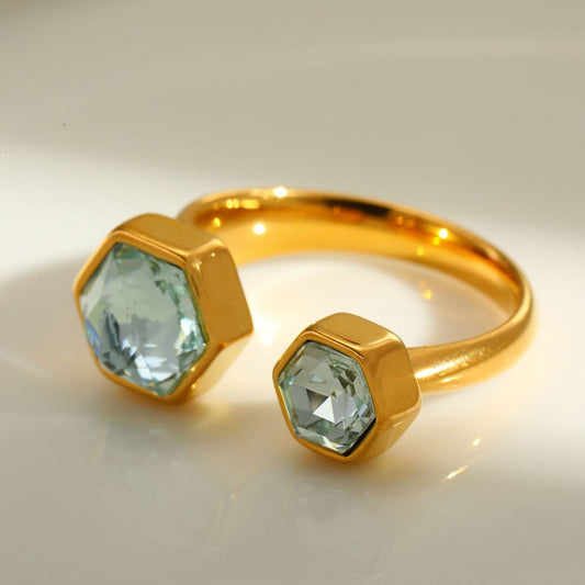 Blush Prism Open Ring (18K Gold Plated)