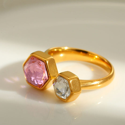 Celestial Hexa Open Ring (18K Gold Plated)