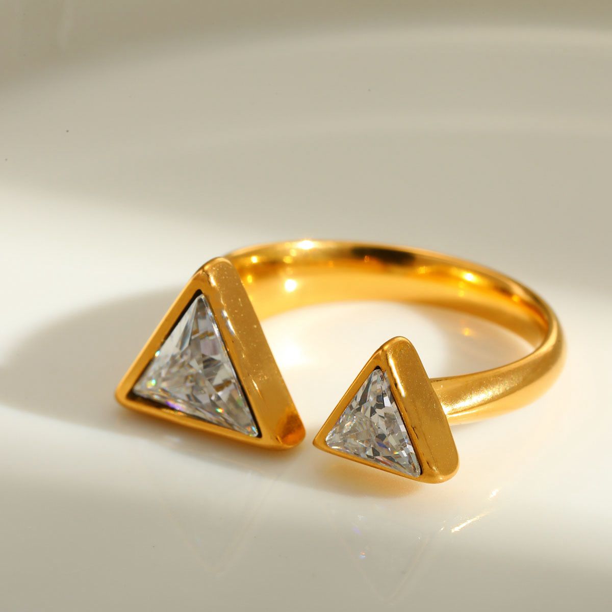Trinity Edge Open Ring (18K Gold Plated)