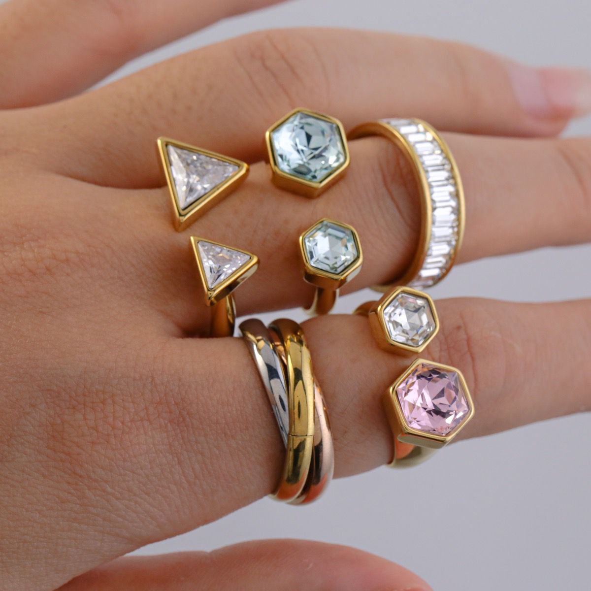 Celestial Hexa Open Ring (18K Gold Plated)